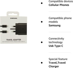 Samsung 45W Plug EP-TA845XBEGGB Black bundled with Samsung USB-C to USB-C Cable 5A