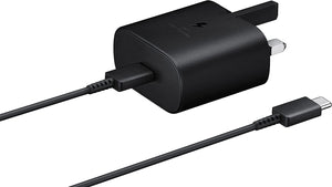 Samsung 25W Plug EP-TA800XBEGGB Black bundled with Samsung USB-C to USB-C Cable EP-DA705BBE