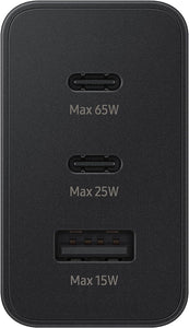 Samsung Official 65W Trio 3 in 1 Power Adapter 2.0 Super Fast Black