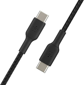 Belkin Boost Charge Braided USB-C to USB-C Cable (USB Type-C Fast Charge Cable for Samsung, Pixel, iPad Pro and More) 1 m, Black