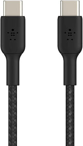 Belkin Boost Charge Braided USB-C to USB-C Cable (USB Type-C Fast Charge Cable for Samsung, Pixel, iPad Pro and More) 1 m, Black