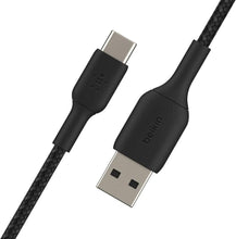 Load image into Gallery viewer, Belkin Boost Charge Braided USB-C Cable (USB-C to USB-A Cable, USB Type-C Cable for Samsung, Pixel, iPad Pro, Nintendo Switch and More) 1 m, Black