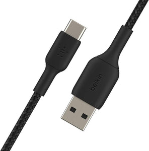 Belkin Boost Charge Braided USB-C Cable (USB-C to USB-A Cable, USB Type-C Cable for Samsung, Pixel, iPad Pro, Nintendo Switch and More) 1 m, Black