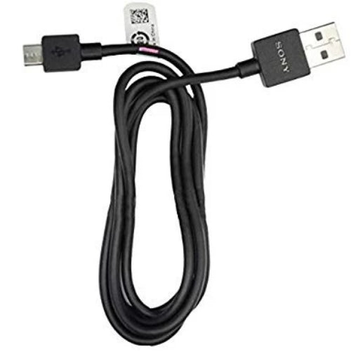 Official Sony EC801 1m Micro USB Data Cable - Black - fonehaus