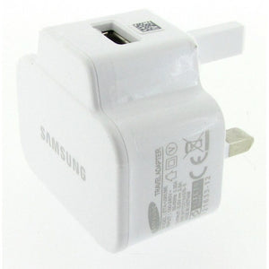 Official Samsung ETAU90UWE 2A UK 3-Pin Mains Adapter White - fonehaus