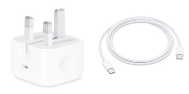 Official Apple 20W Mains Charger + USB-C to USB-C