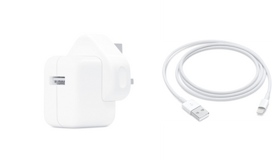 Official Apple iPad Mains Plug Charger + Lightning Data Sync Cable 2m